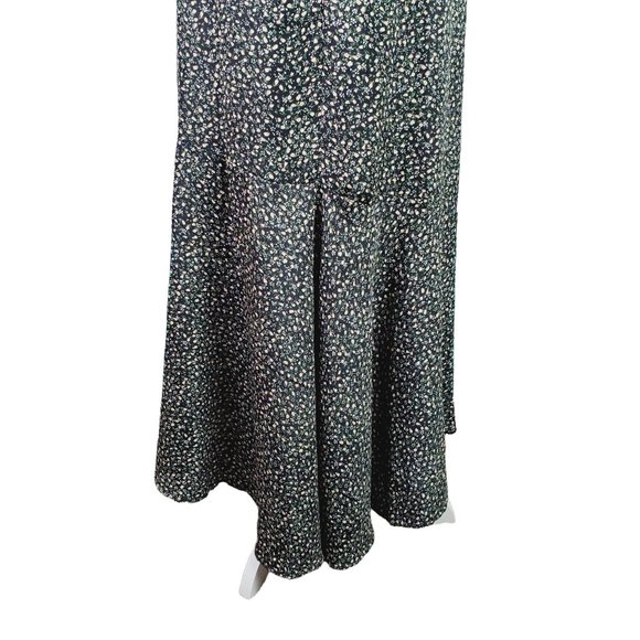 Lulu's Fashion Find Black Floral Print Ruffled Faux Wrap Maxi Dress, Sz M - Picture 9 of 10